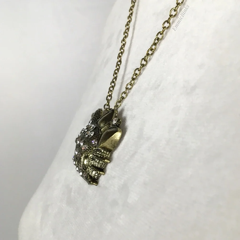 ✨3/$38 NWT Hello Kitty Bronze & Rhinestone Pendant Necklace ~ Bronze Cat Charm - Picture 9 of 11